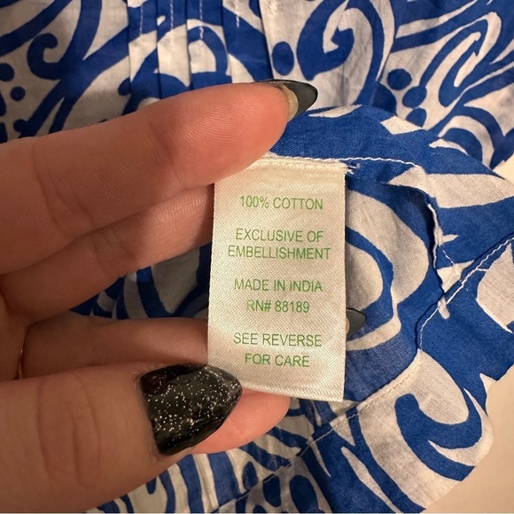 Lilly Pulitzer Sarasota Beaded Cotton Tunic size XS Blue Pink - Picture 6 of 8